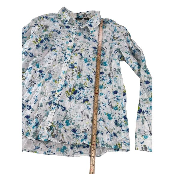 Eddie Bauer Womens Long Sleeve Floral Button-Up Shirt Multicolor XL - Picture 11 of 11